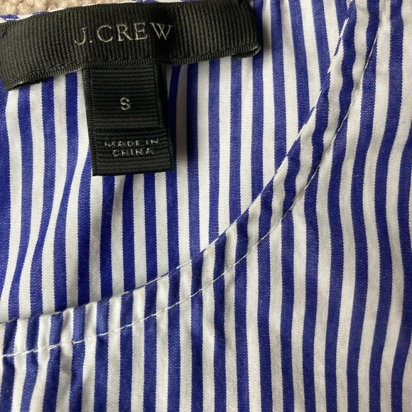 J. Crew Blue and White Striped Peplum Tank - Picture 2 of 9